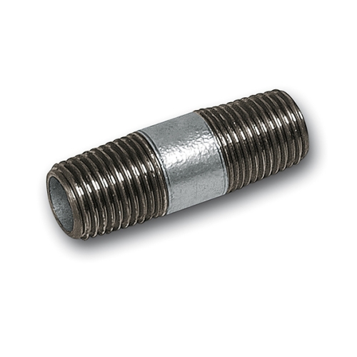 SANHA dubbele buisnippel 1" x 100 mm, met beide zijden buitendraad, gegalvaniseerd - Nr. 23