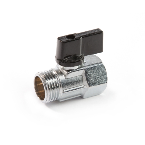 Mini-kogelkraan ½" - binnen/buitendraad - verchroomde - PN10