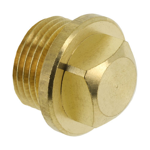 Messing Stop (vierkant) - 1x buitendraad 3/8"