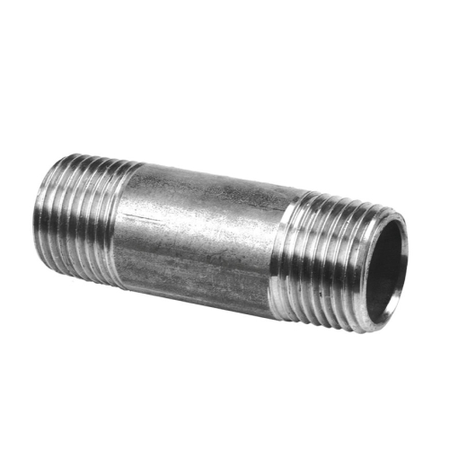 RVS 316L Pijpnippel 2x buitendraad 1" x 90 mm - Nr. 23