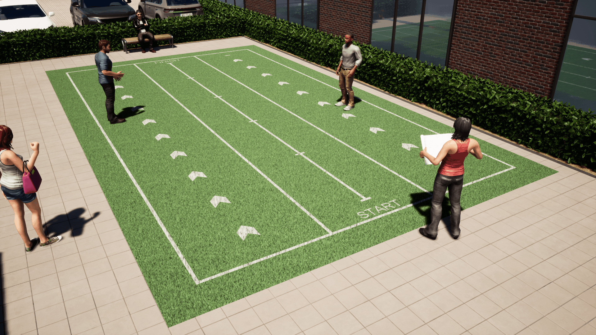Outdoor Fitnessbaan GREEN Extra renderhoek