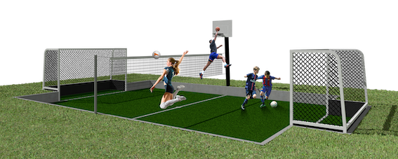 Hockeyveld tuin sport kunstgras concept vario