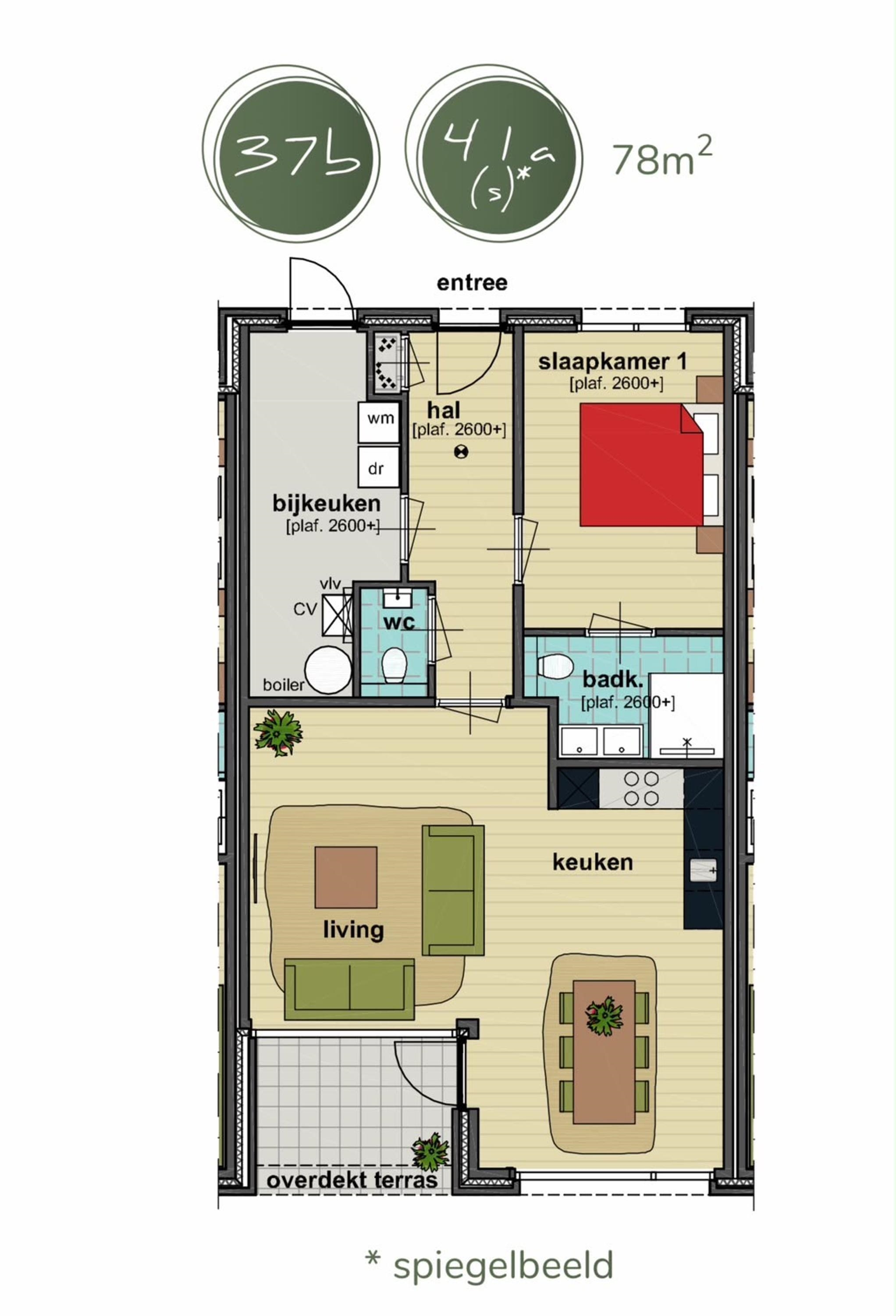 1 bedroom tussenwoning Surface Area: 78m2