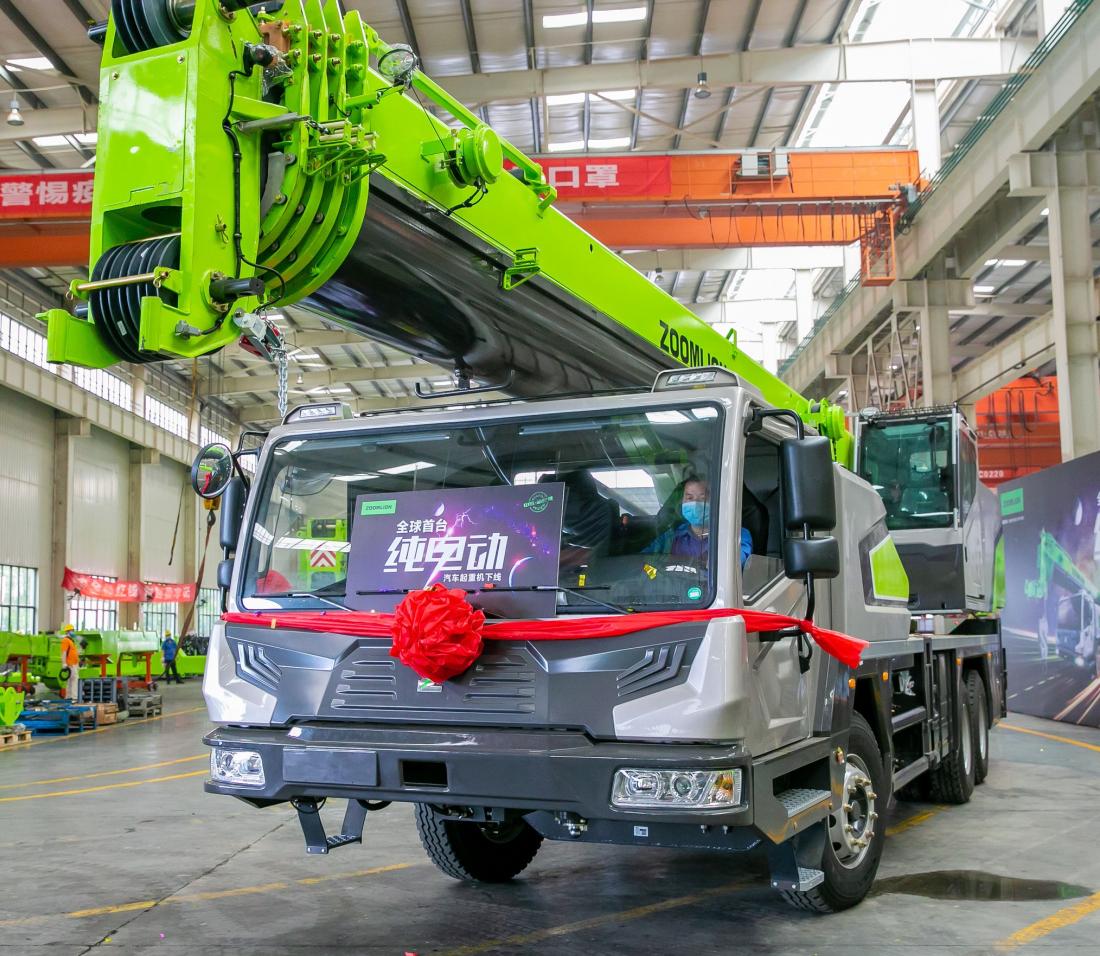 All electric truck crane