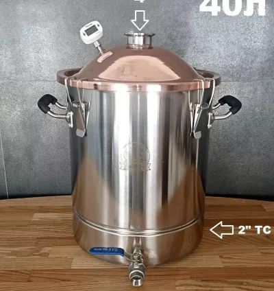 40л/4" Фірмовий перегінний куб з мідною кришкою (з клампом під тен)