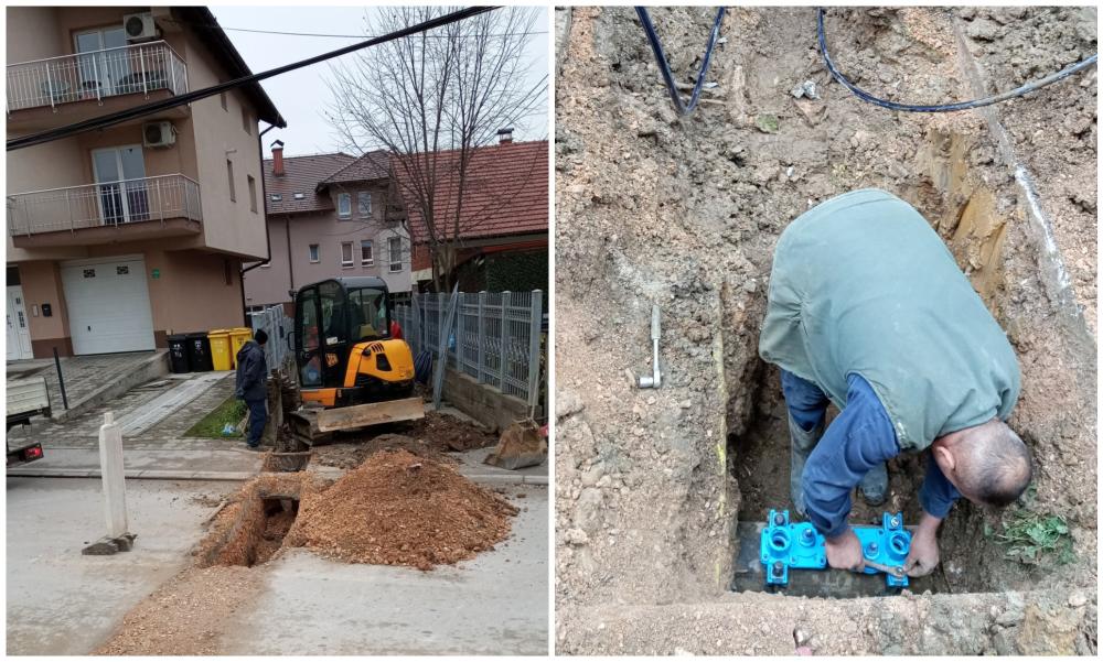 Radovi na vodovodnoj i kanalizacionoj mreži: U ulici Vrbovska popravak glavne cijevi, u ulici Borak radovi na izgradnji separatnog kanala