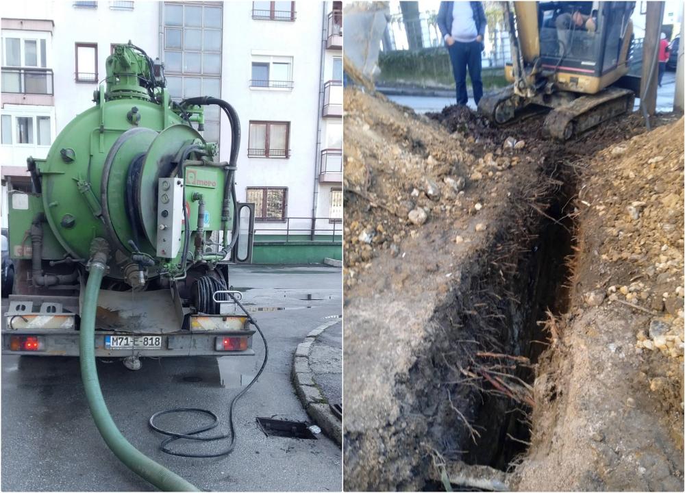Popravak glavne cijevi u ulici Hasana Bibera, čišćenje slivnika u ulicama Tekija i Podgaj