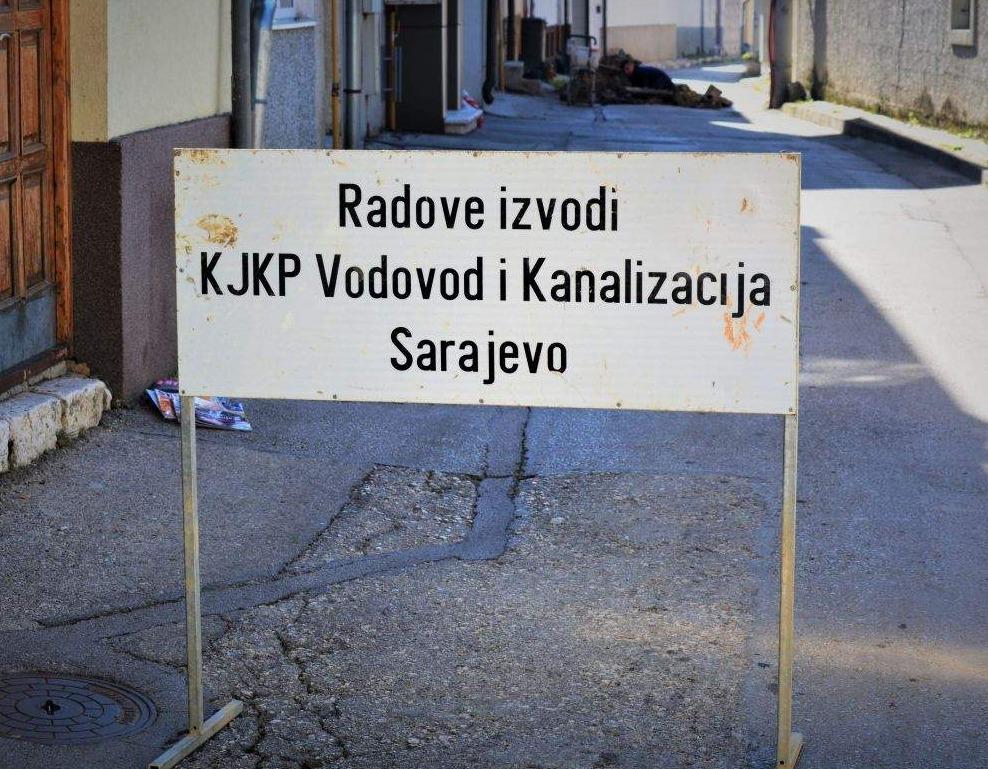Zahtjevni i opsežni radovi u Alipašinoj ulici: U četvrtak veće područje bez vodosnabdijevanja tokom cijelog dana