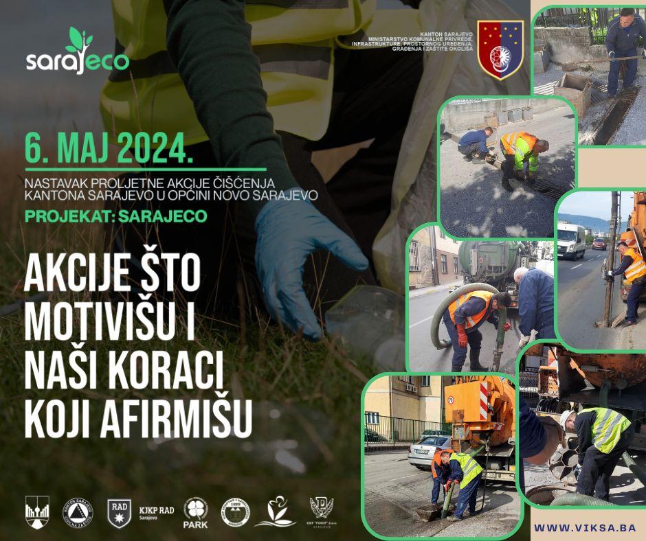  Proljetna akcija čišćenja „Sarajeco“ u Novom Sarajevu: Ekipe ViK-a vrijedno rade na čišćenju kanala i slivnika