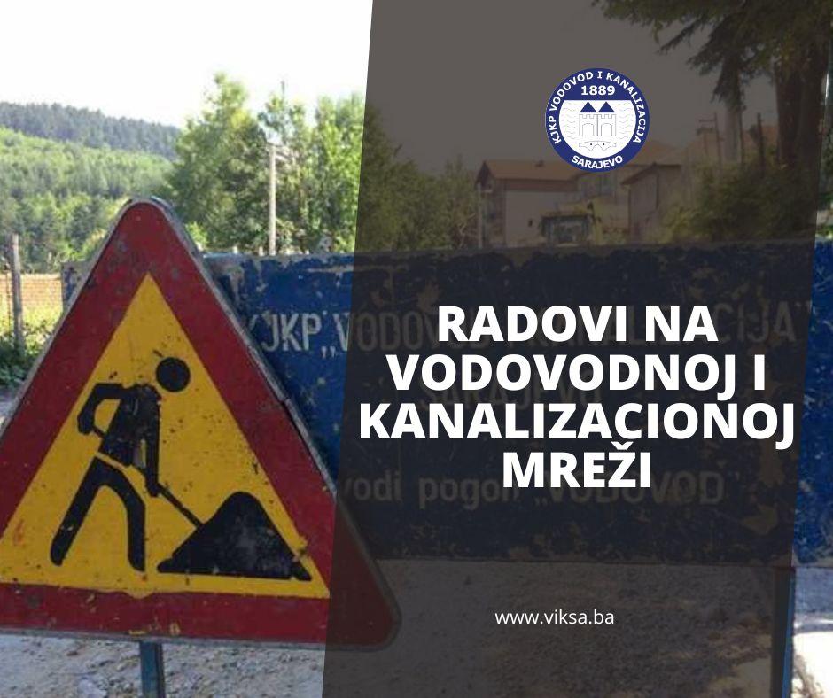 Radovi na vodovodnoj i kanalizacionoj mreži - 14.09. i 15.09.2024.