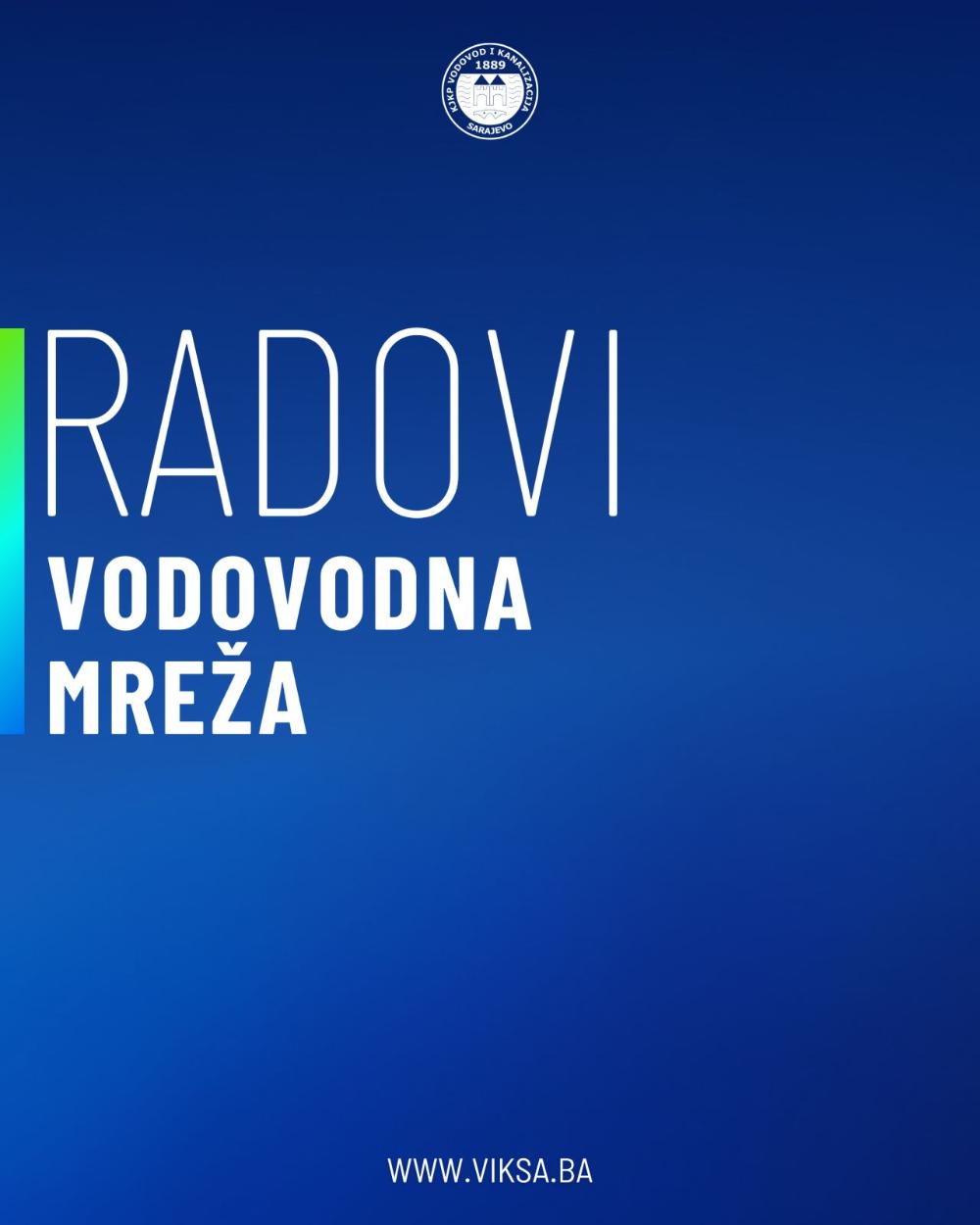 Radovi na vodovodnoj mreži – petak, 31.07.2026.
