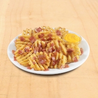 Πατάτες Crosscut με Cheddar sauce & Μπέικον
