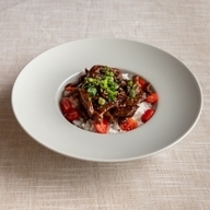Beef with teriyaki sauce