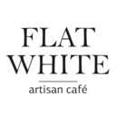 Flat white artisan cafe logo