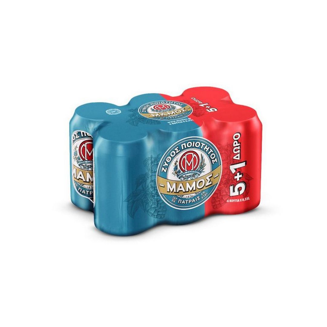 MAMOS ΜΠΥΡΑ PILSNER  ΚΟΥΤΙ 6*330ML (5+1)Δ