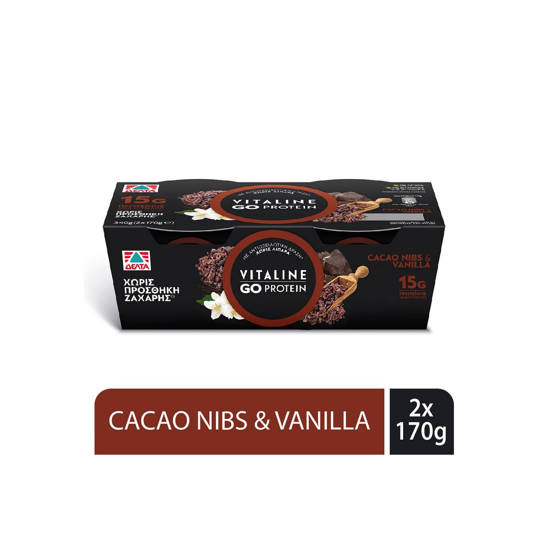 ΔΕΛΤΑ VITALINE GO PROTEIN ΒΑΝΙΛΙΑ 2*170ΓΡ
