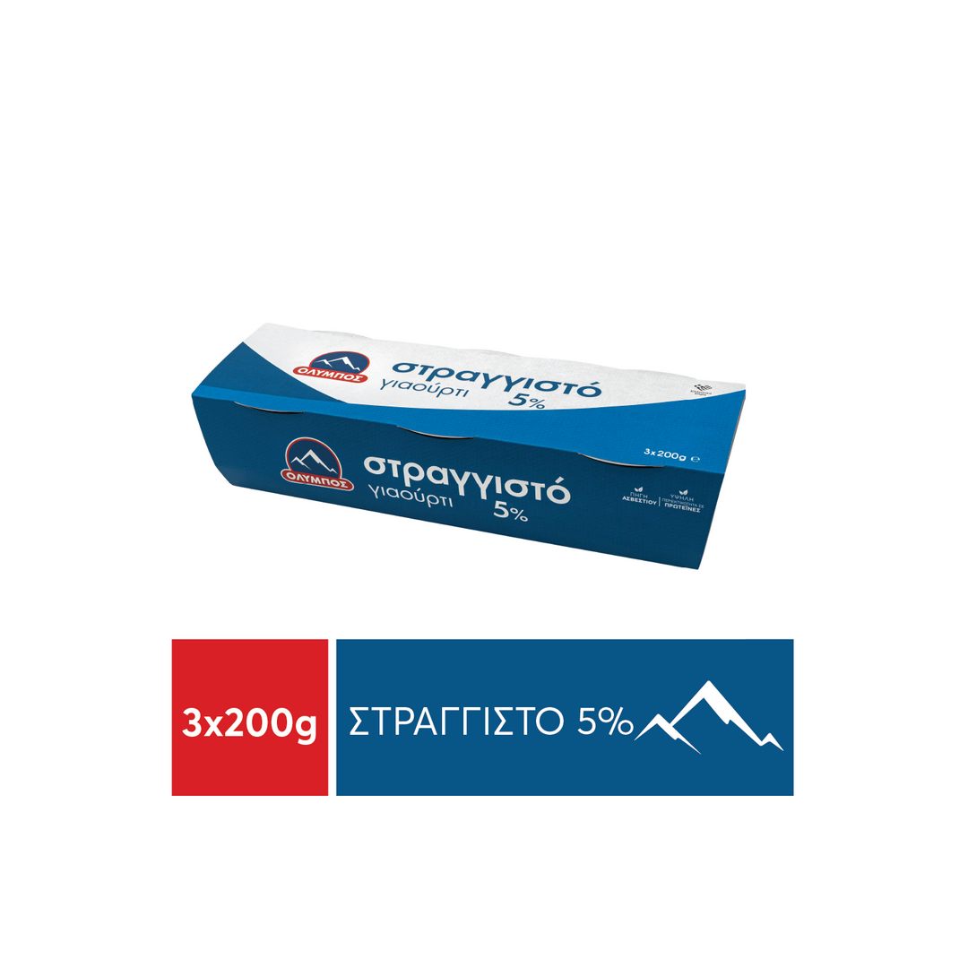 ΟΛΥΜΠΟΣ ΓΙΑΟΥΡΤΙ ΣΤΡΑΓΓΙΣΤΟ 5% 3*200ΓΡ