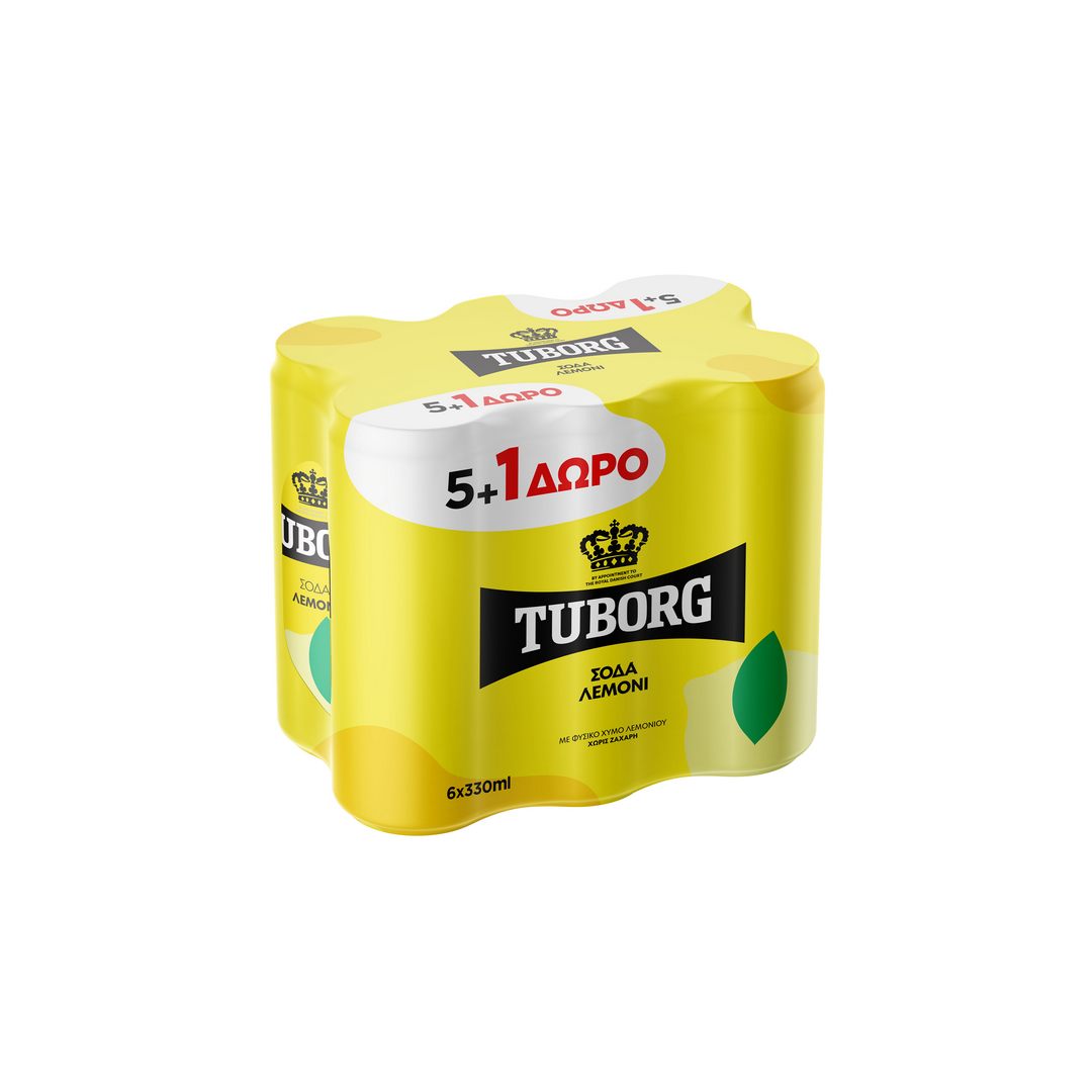 TUBORG ΣΟΔΑ ΚΟΥΤΙ ΛΕΜΟΝΙ 330ML (5+1)Δ