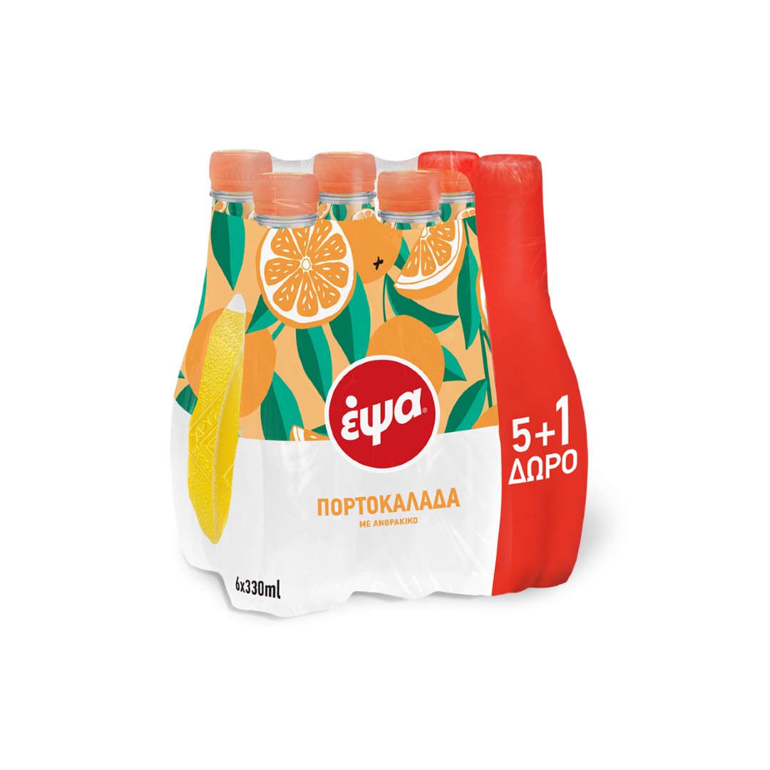 ΕΨΑ ΠΟΡΤΟΚΑΛΑΔΑ PET (5+1) ΔΩΡΟ 6*330ML