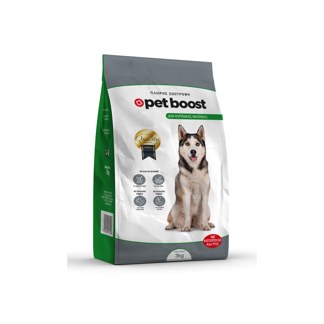 PET BOOST ΞΗΡΑ ΤΡΟΦΗ ΓΙΑ ΕΝΗΛΙΚΟΥΣ ΣΚΥΛΟΥΣ 3Κ