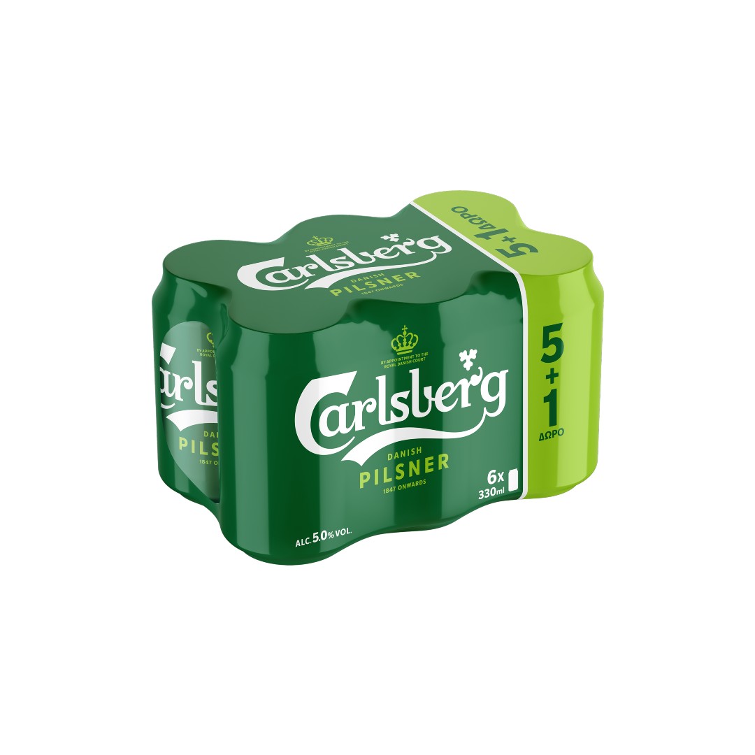 CARLSBERG ΜΠΥΡΑ ΚΟΥΤΙ    6*330ML (5+1)ΔΩΡΟ