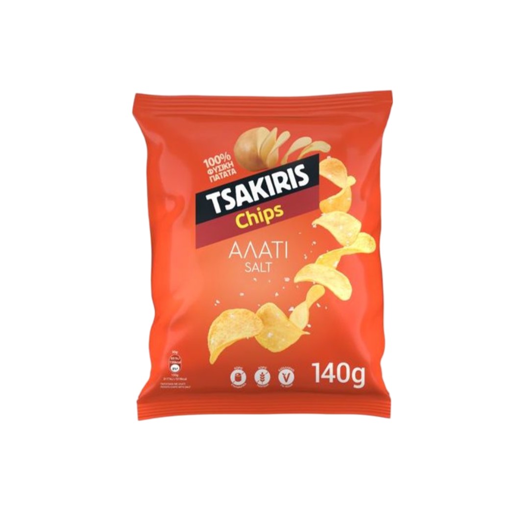 TSAKIRIS CHIPS ΜΕ ΑΛΑΤΙ 140ΓΡ