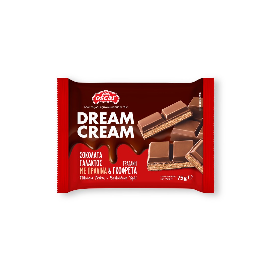 DREAM CREAM ΣΟΚΟΛΑΤΑ ΓΑΛΑΚΤΟΣ ΜΕ ΓΚΟΦΡΕΤΑ 75ΓΡ