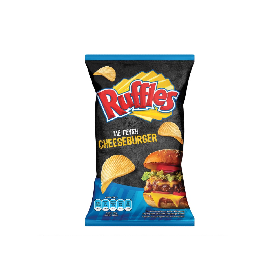 RUFFLES CHIPS CHEESEBURGER 120ΓΡ