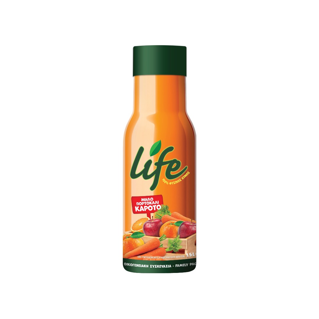 LIFE ΜΗΛΟ -ΠΟΡΤΟΚΑΛΙ-ΚΑΡΟΤΟ 1.5L