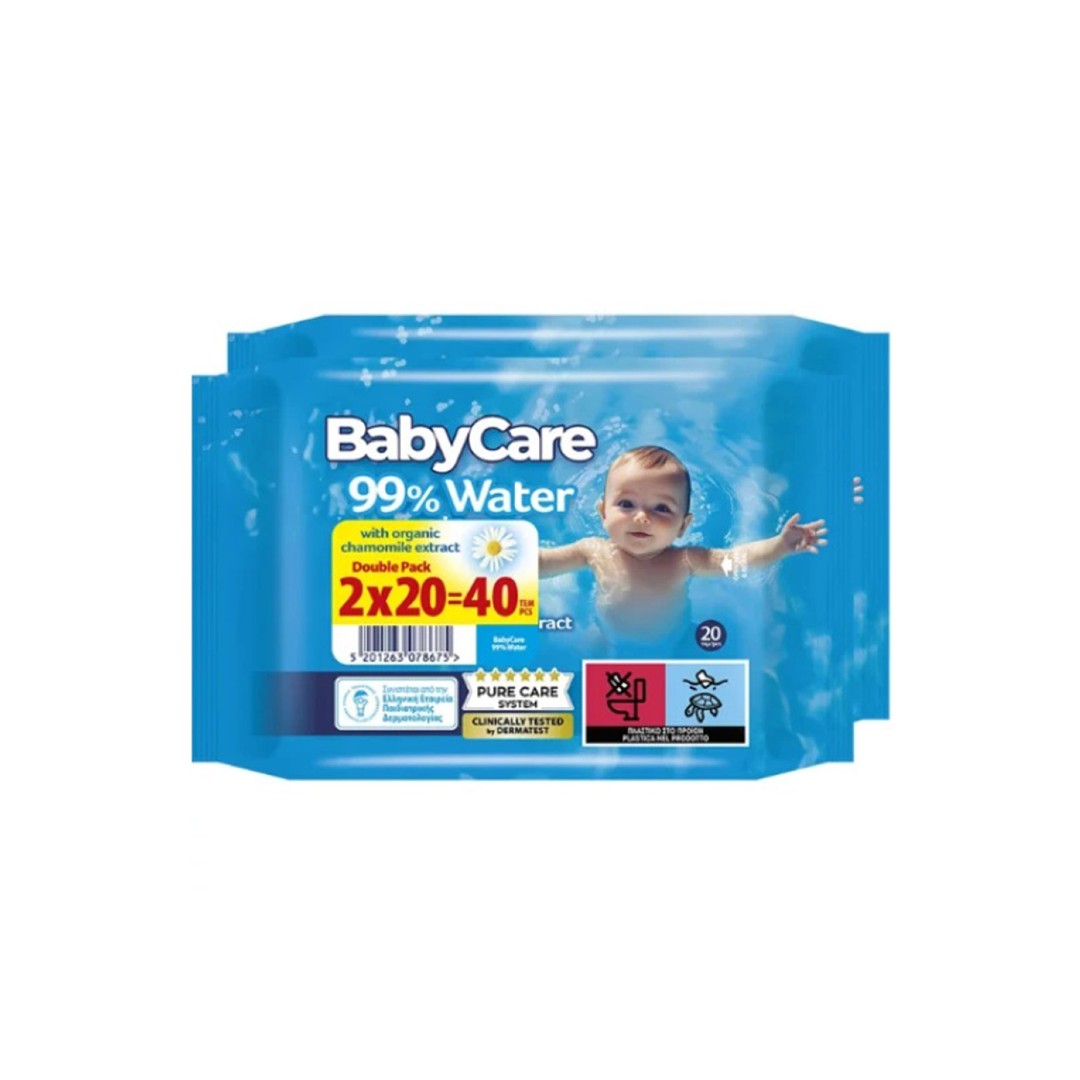 BABYCARE ΜΩΡΟΜ.99%WATER MINI DOUBLE PACK 2*20T
