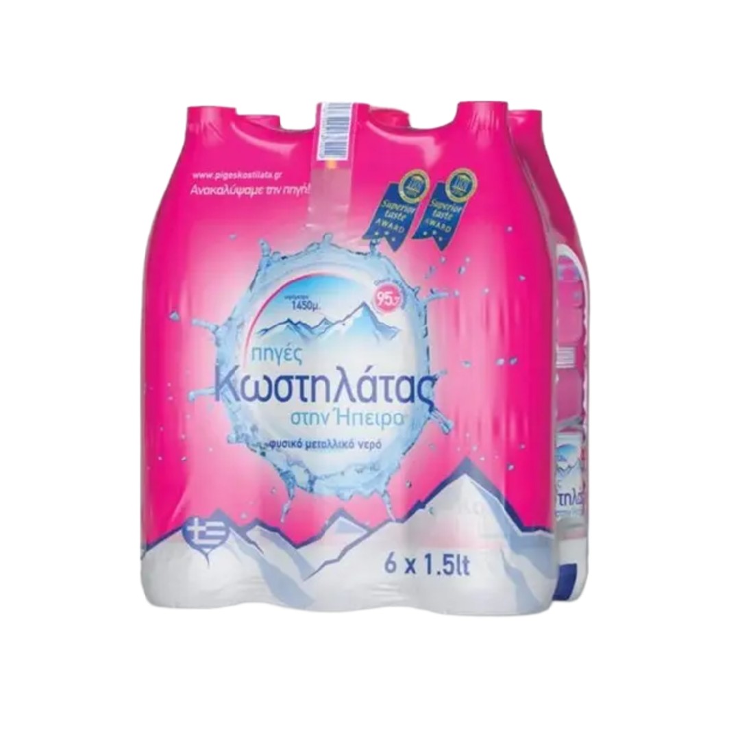 ΠΗΓΕΣ ΚΩΣΤΗΛΑΤΑΣ   ΦΥΣΙΚΟ ΜΕΤΑΛΛΙΚΟ ΝΕΡΟ  6*1.5L