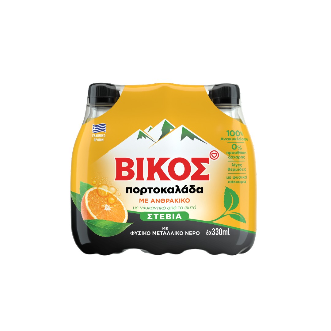 ΒΙΚΟΣ ΠΟΡΤΟΚΑΛΑΔΑ STEVIA PET 6*330ML
