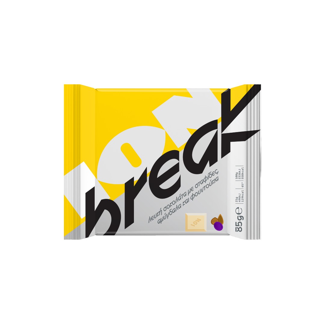 ΙΟΝ BREAK ΣΟΚΟΛΑΤΑ ΛΕΥΚΗ ΜΕ ΣΤΑΦ.&ΞΗΡ.ΚΑΡΠ 85ΓΡ