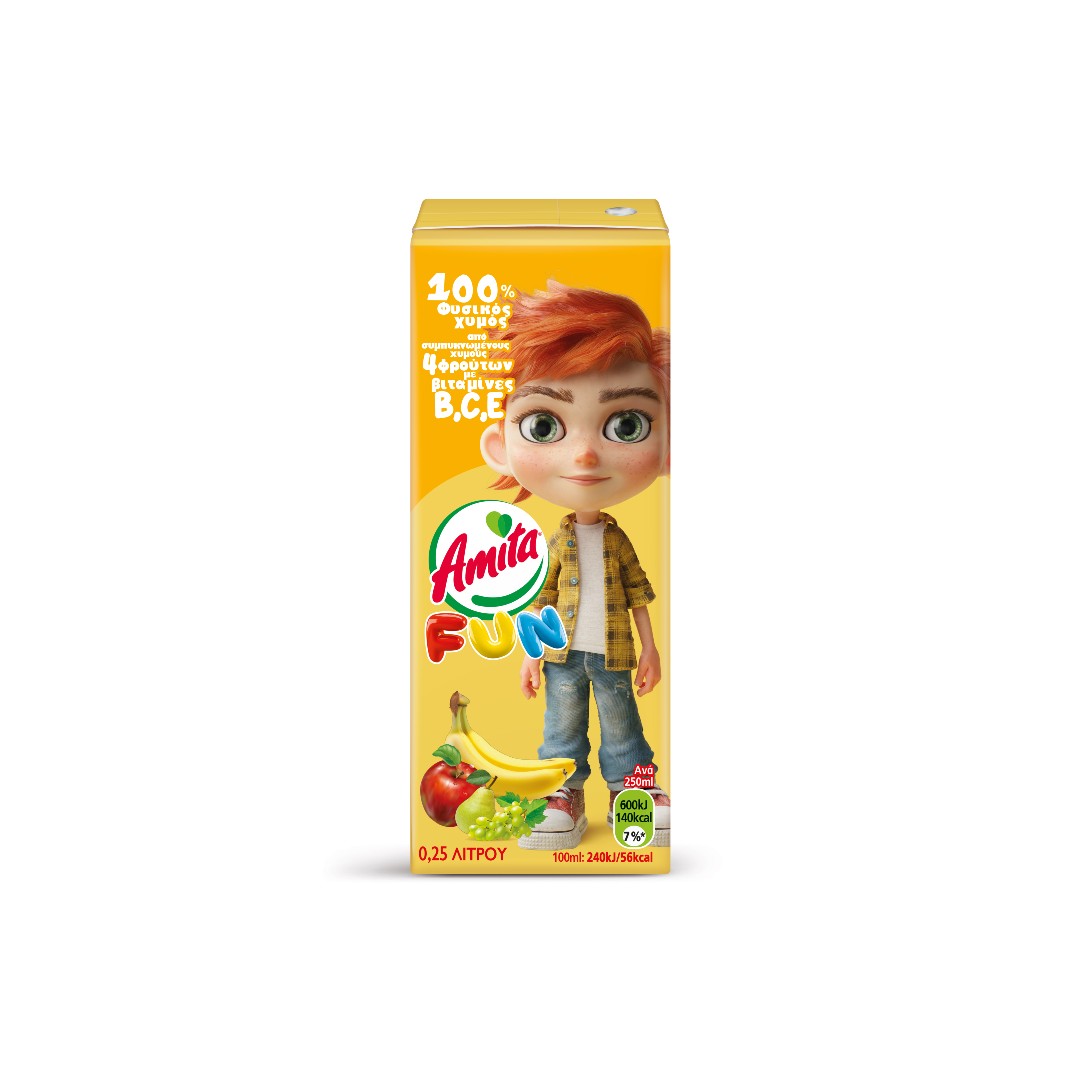 AMITA ΦΥΣΙΚΟΣ ΧΥΜΟΣ FUN YELLOW 250ML