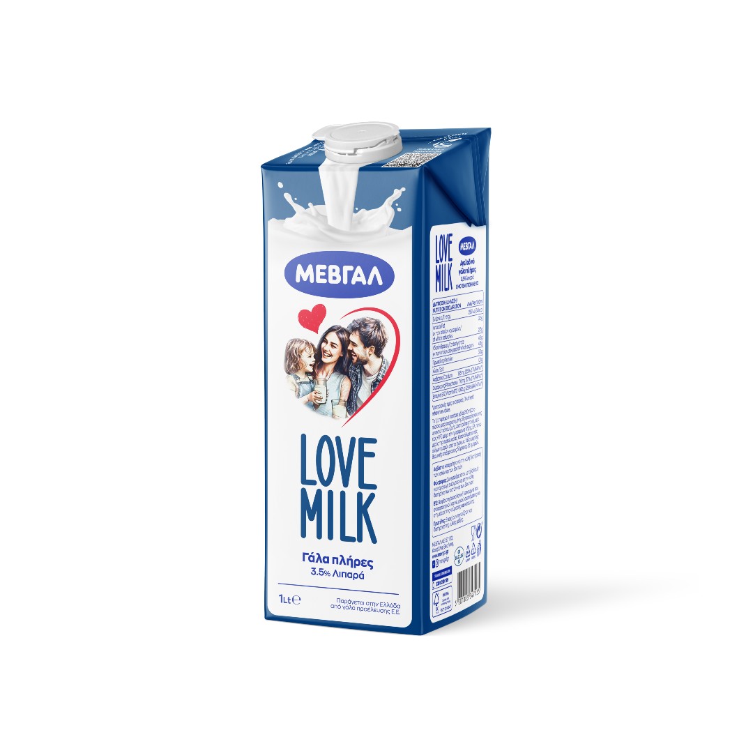 ΜΕΒΓΑΛ ΓΑΛΑ LOVE MILK   Υ.Θ.Ε 3.5% 1L