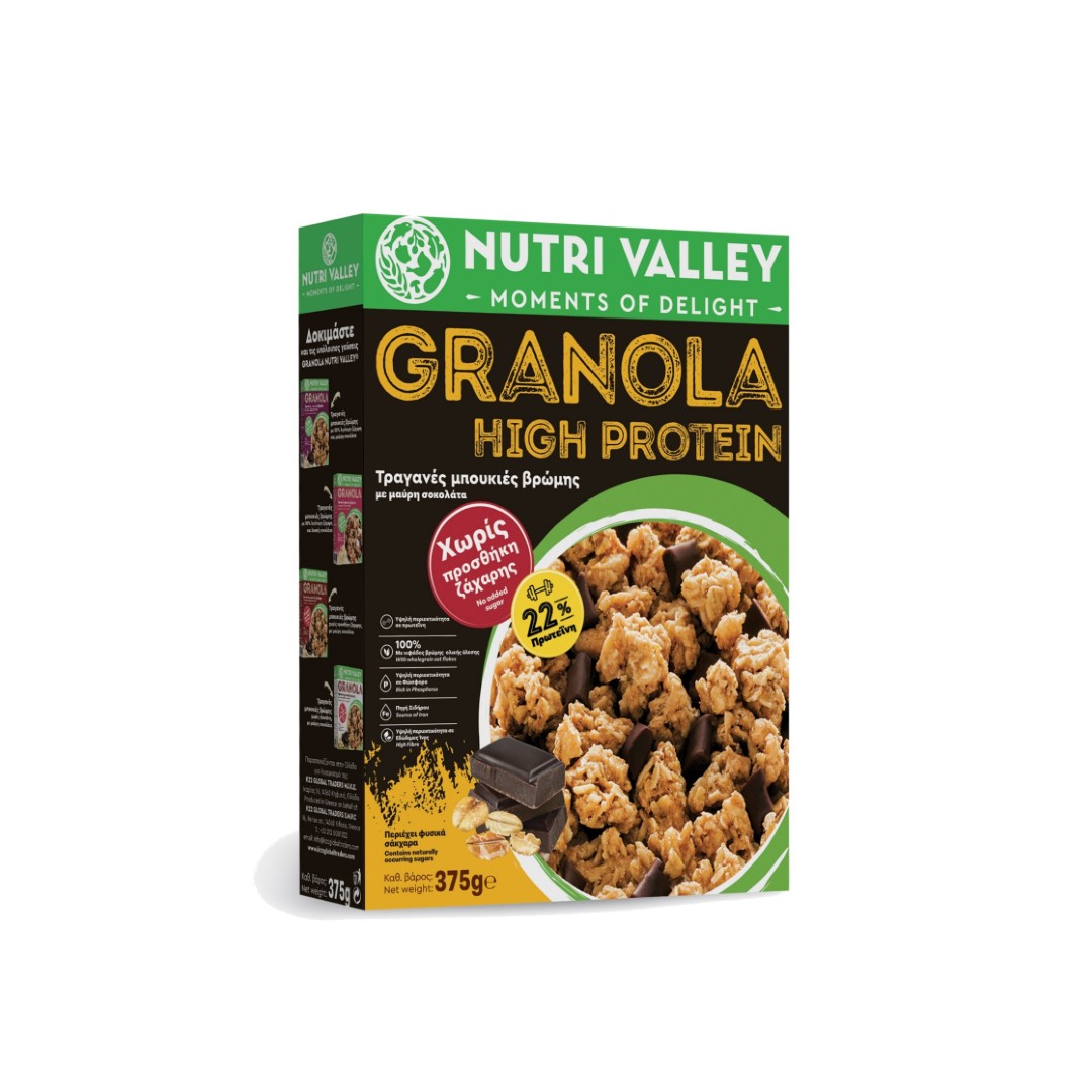 NUTRI VALLEY GRANOLA Χ.ΠΡΟΣΘ.ΖΑΧ.PROTEIN 375ΓΡ