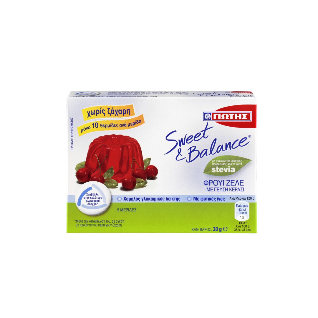 SWEET&BALANCE ΦΡΟΥΙ ΖΕΛΕ ΚΕΡΑΣΙ STEVIA 20ΓΡ