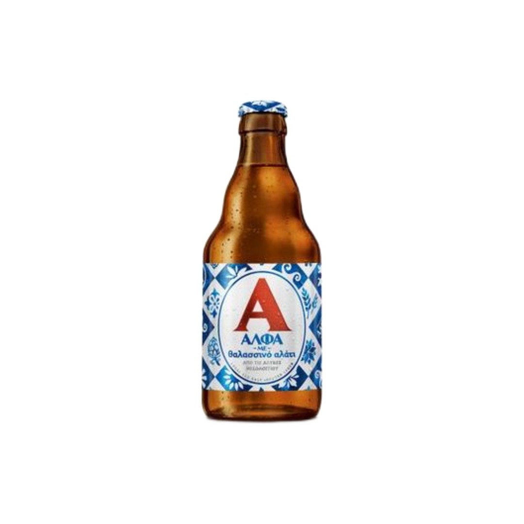 ΑΛΦΑ RETRO ΦΙΑΛΗ ΜΠΥΡΑ ΜΕ ΘΑΛΑΣΣΙΝΟ ΑΛΑΤΙ 330ML