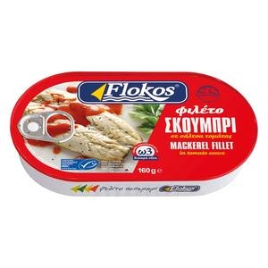 FLOKOS Φιλέτο Σε Σάλτσα Ντομάτας Σκουμπρί 160γρ.