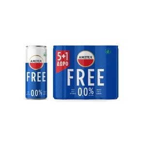 AMSTEL Μπύρα Free Κουτί (5+1)Δώρο