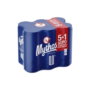 MYTHOS Μπύρα 0.0% Χωρίς Αλκοόλ (5+1)Δ