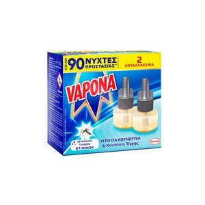 VAPONA Υγρό Ανταλλακτικό 90 Νύχτες