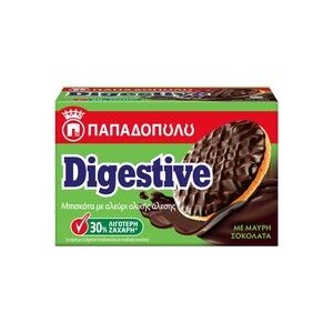 DIGESTIVE Μαύρη Σοκολάτα Λιγότερη Ζάχαρη