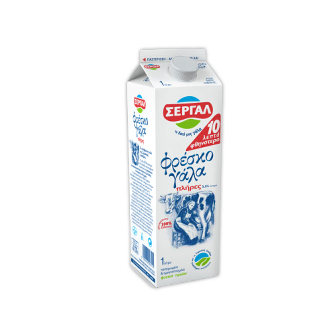 ΣΕΡΓΑΛ ΓΑΛΑ ΛΕΥΚΟ 3.5% ΛΙΠΑΡΑ 1L