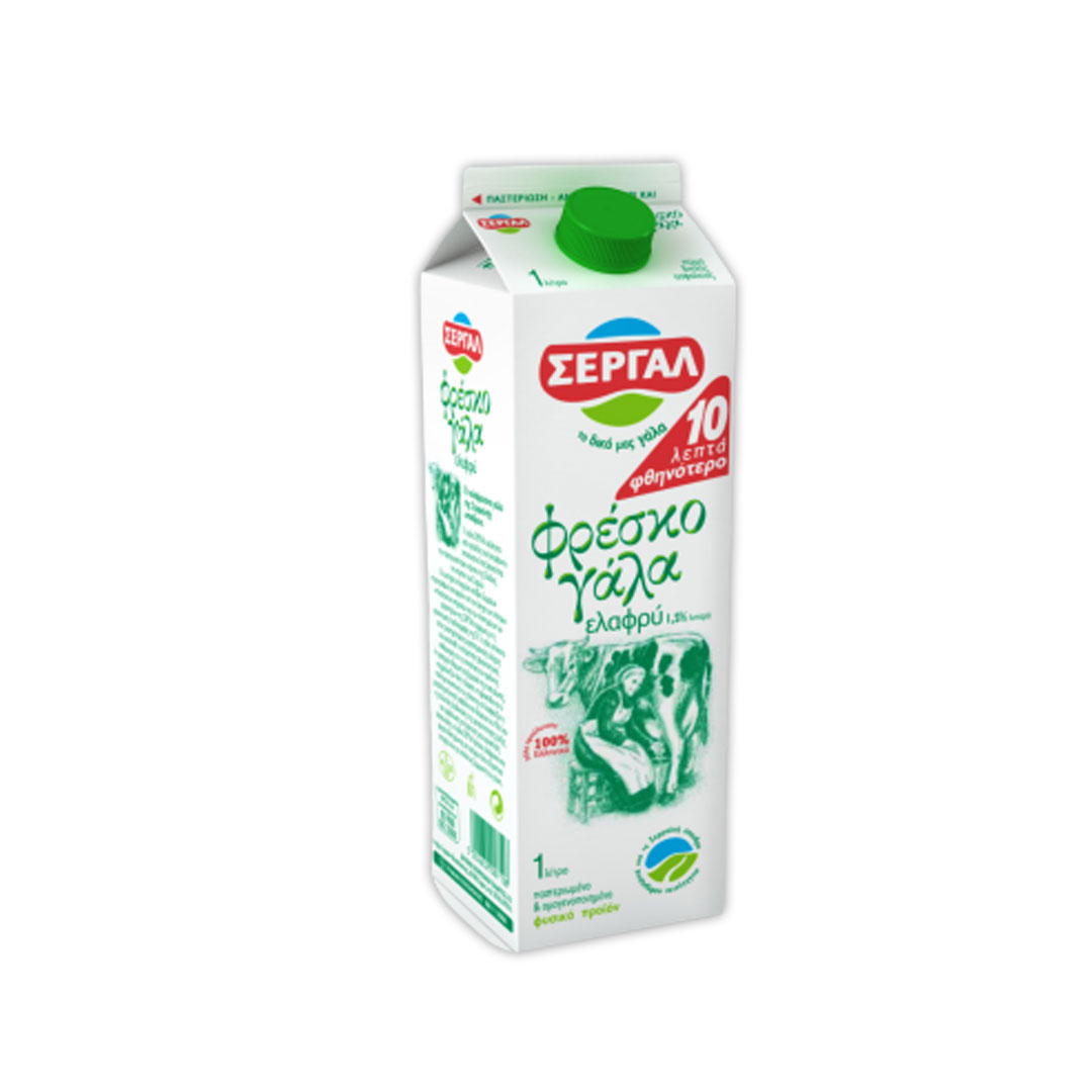 ΣΕΡΓΑΛ ΓΑΛΑ ΛΕΥΚΟ 1.5% ΛΙΠΑΡΑ 1L