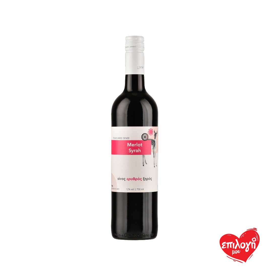 ΠΟΙΚΙΛΙΑΚΟΣ ΟΙΝΟΣ ΕΡΥΘΡΟΣ ΞΗΡΟΣ MERLOT-SYRAH 750ML