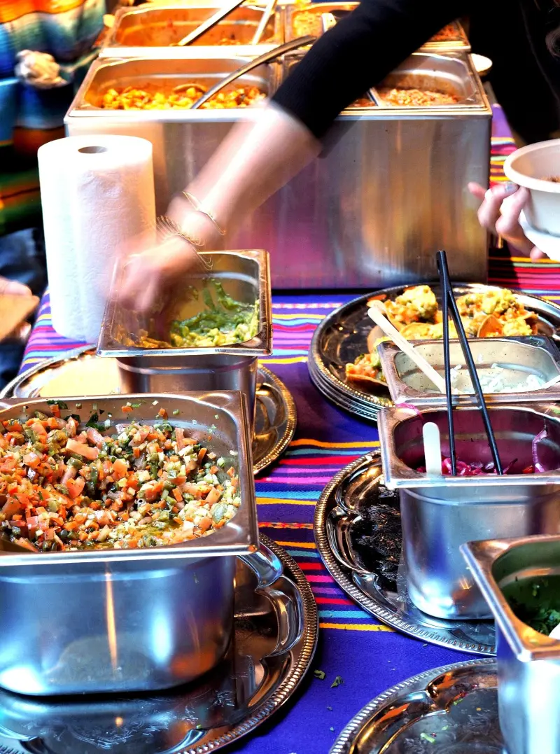 Taco Station Buffet mit Vorspeisen und Dessert