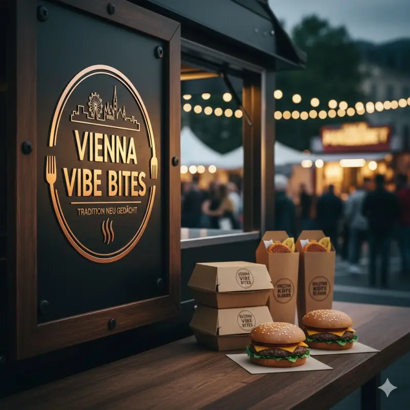 Vienna vibe bites Burger Logo