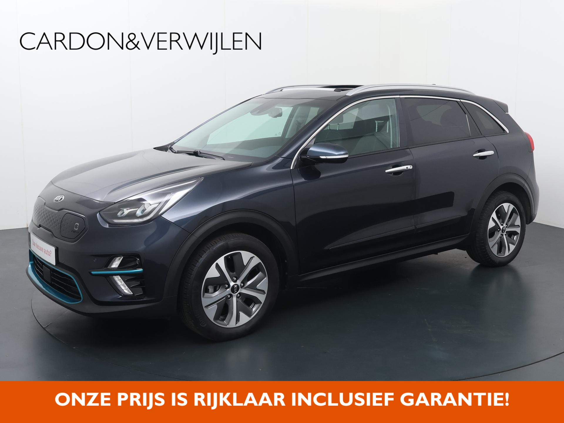 Kia e-Niro DynamicPlusLine 39 kWh | Automaat | Panorama dak | Multifunctioneel stuurwiel | Bluetooth | Spraakbediening | Automatische verlichting | Cruise control | Spiegelverwarming | Dab+ | Navigatie | Apple Carplay - Androidauto | Climate | Stoelverwarming | Stuurverwarming | Parkeersensoren voor + Achter | Achteruitrijcamera | Lm17'' |