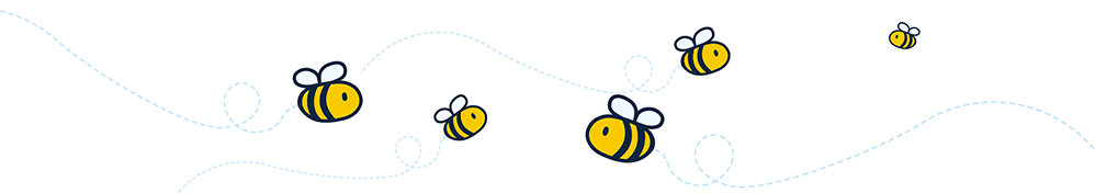 A section divider with bees